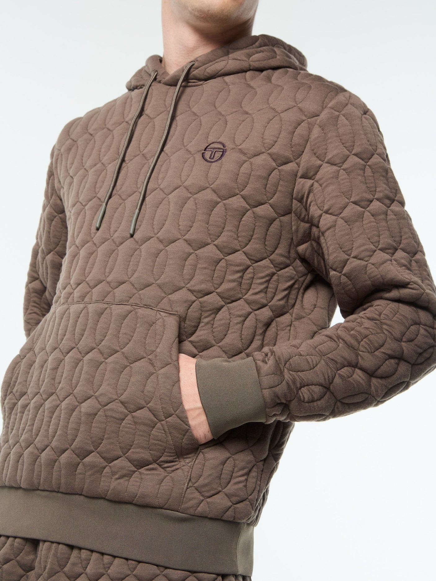 Sergio Tacchini Aversa Quilted Hoodie - Morel