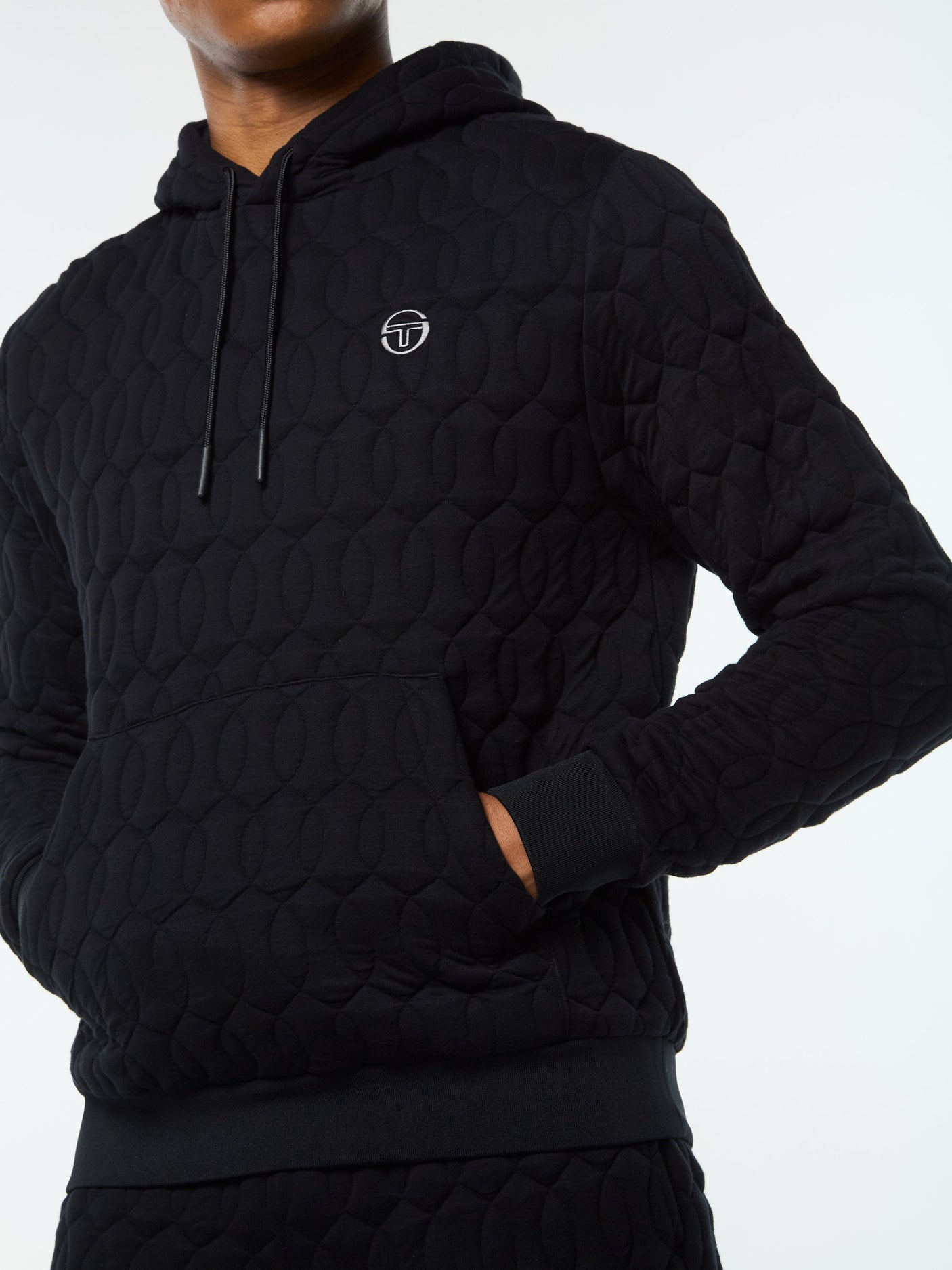Sergio Tacchini Aversa Quilted Hoodie - Black Beauty