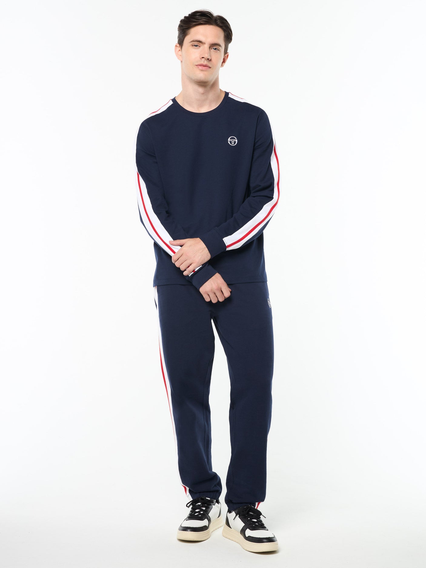 Sergio Tacchini Macchina Long Sleeve T - Shirt - Maritime Blue