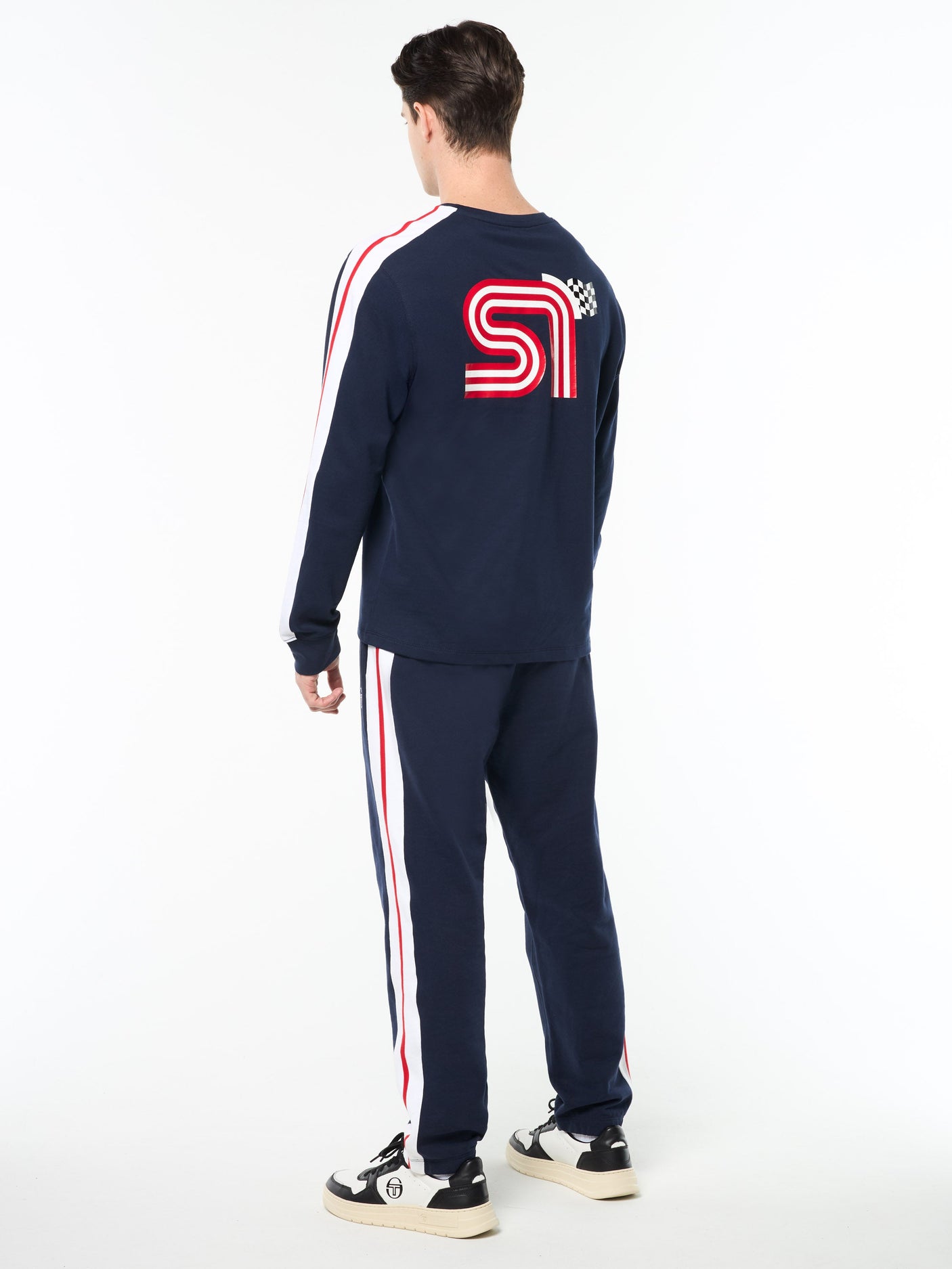 Sergio Tacchini Macchina Long Sleeve T - Shirt - Maritime Blue