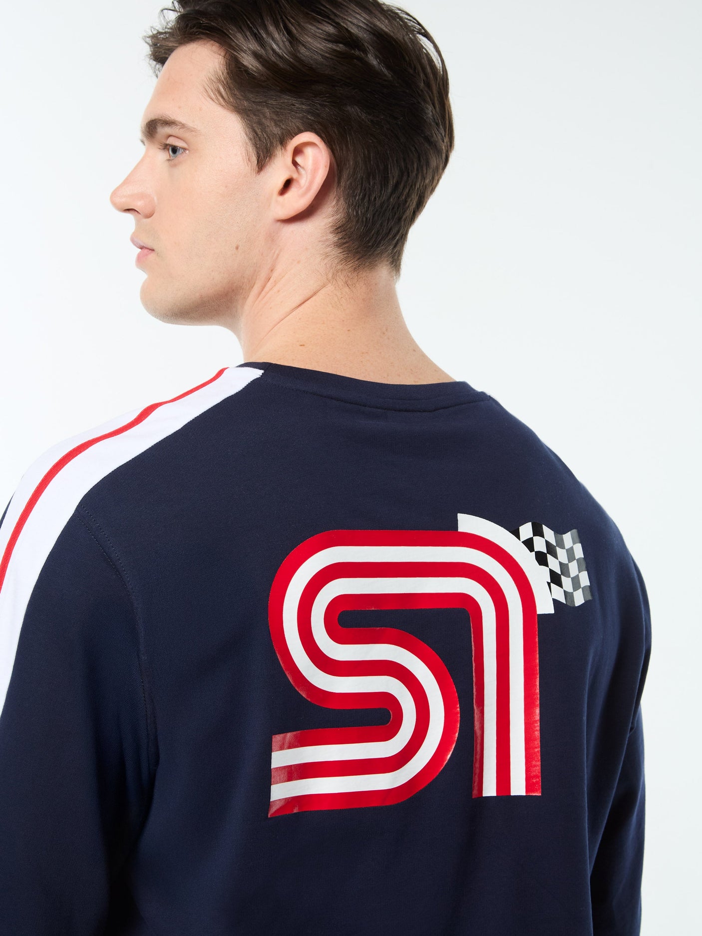 Sergio Tacchini Macchina Long Sleeve T - Shirt - Maritime Blue