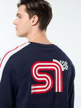 Sergio Tacchini Macchina Long Sleeve T - Shirt - Maritime Blue