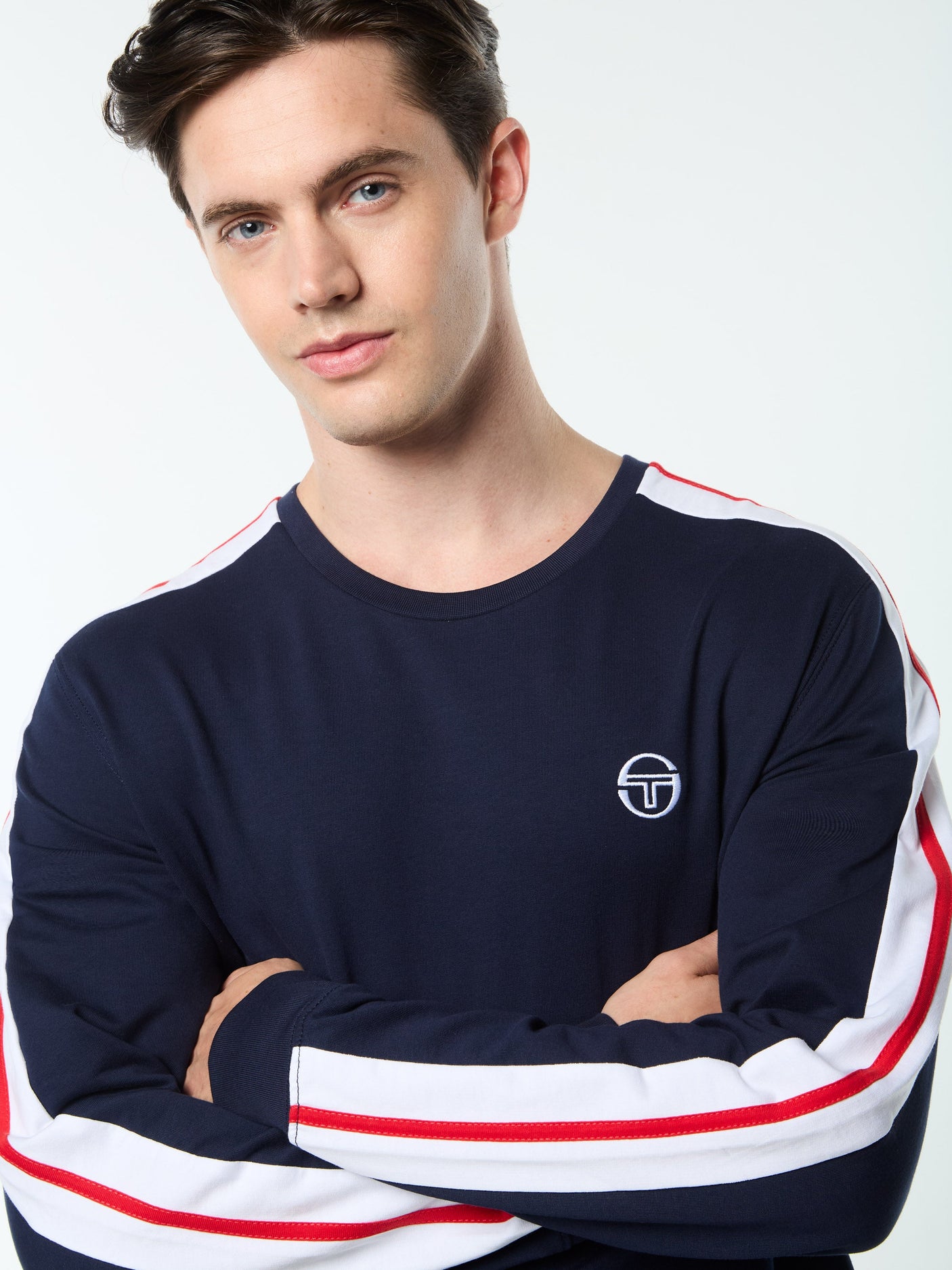 Sergio Tacchini Macchina Long Sleeve T - Shirt - Maritime Blue