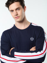 Sergio Tacchini Macchina Long Sleeve T - Shirt - Maritime Blue