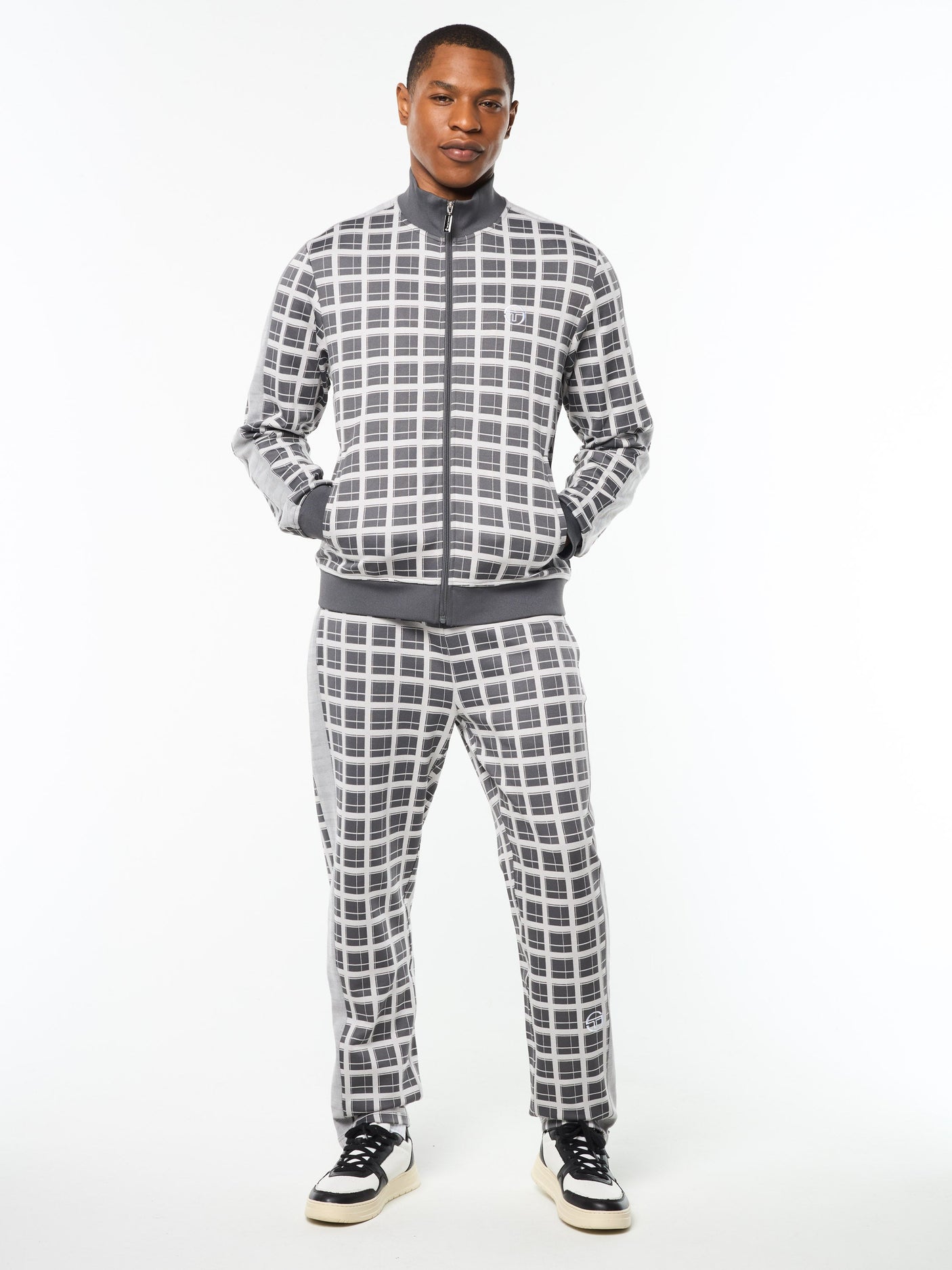 Sergio Tacchini Damarindo Check Track Jacket - Quiet Grey