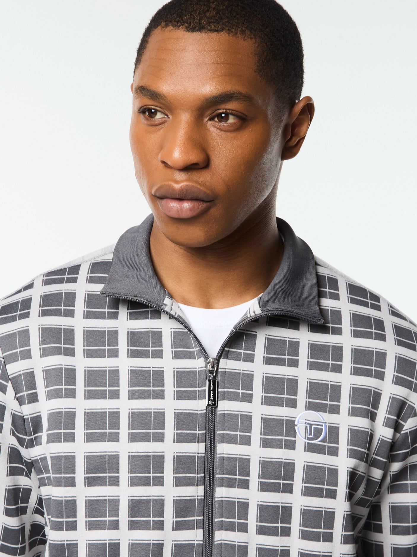 Sergio Tacchini Damarindo Check Track Jacket - Quiet Grey