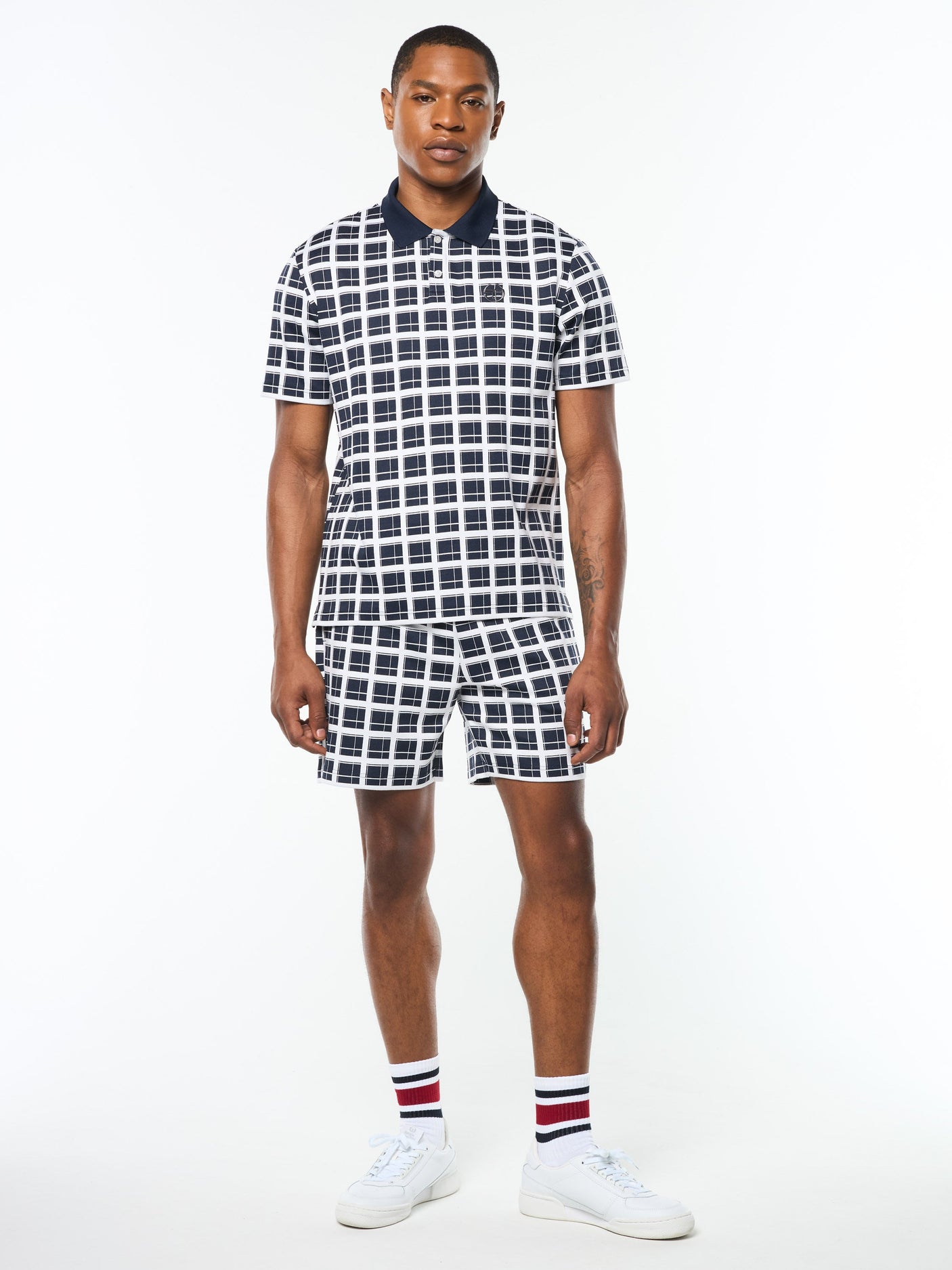 Sergio Tacchini Damarindo Check Polo - Maritime Blue