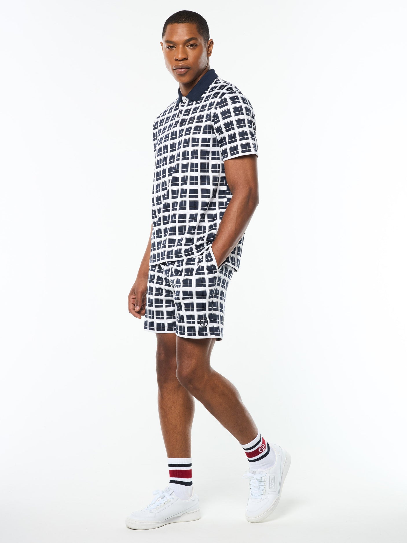 Sergio Tacchini Damarindo Check Polo - Maritime Blue