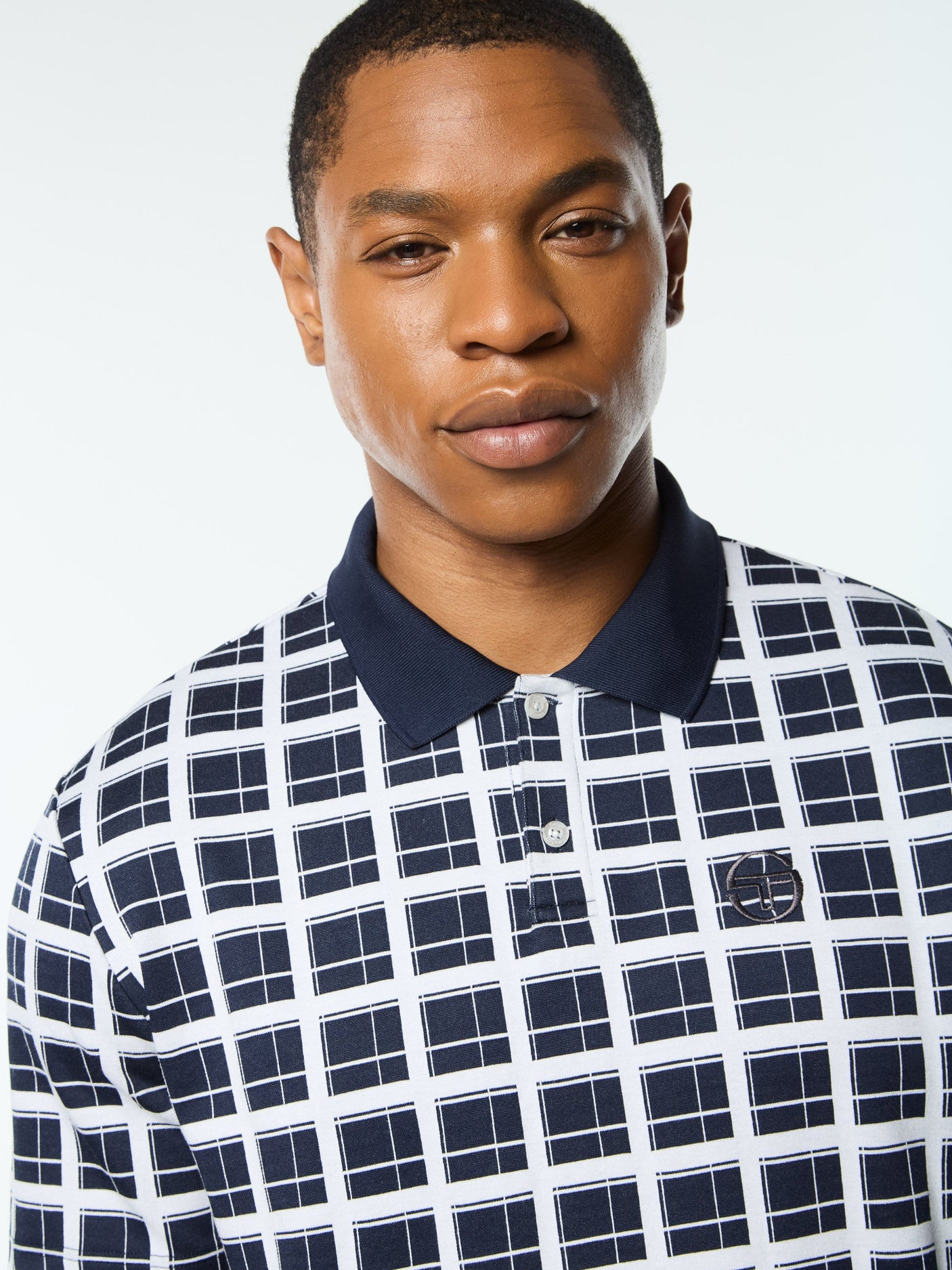 Sergio Tacchini Damarindo Check Polo - Maritime Blue