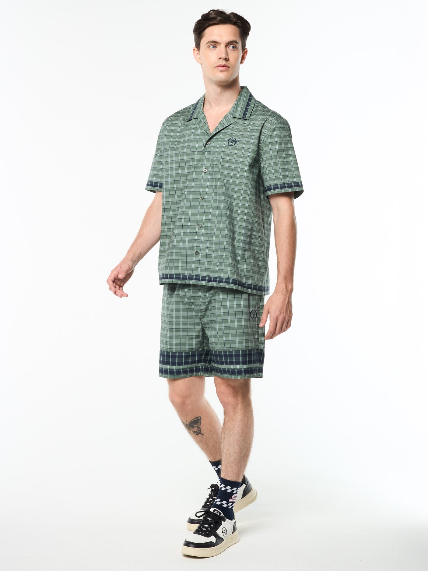 Sergio Tacchini Quadretto Cabana Shirt - Duck Green