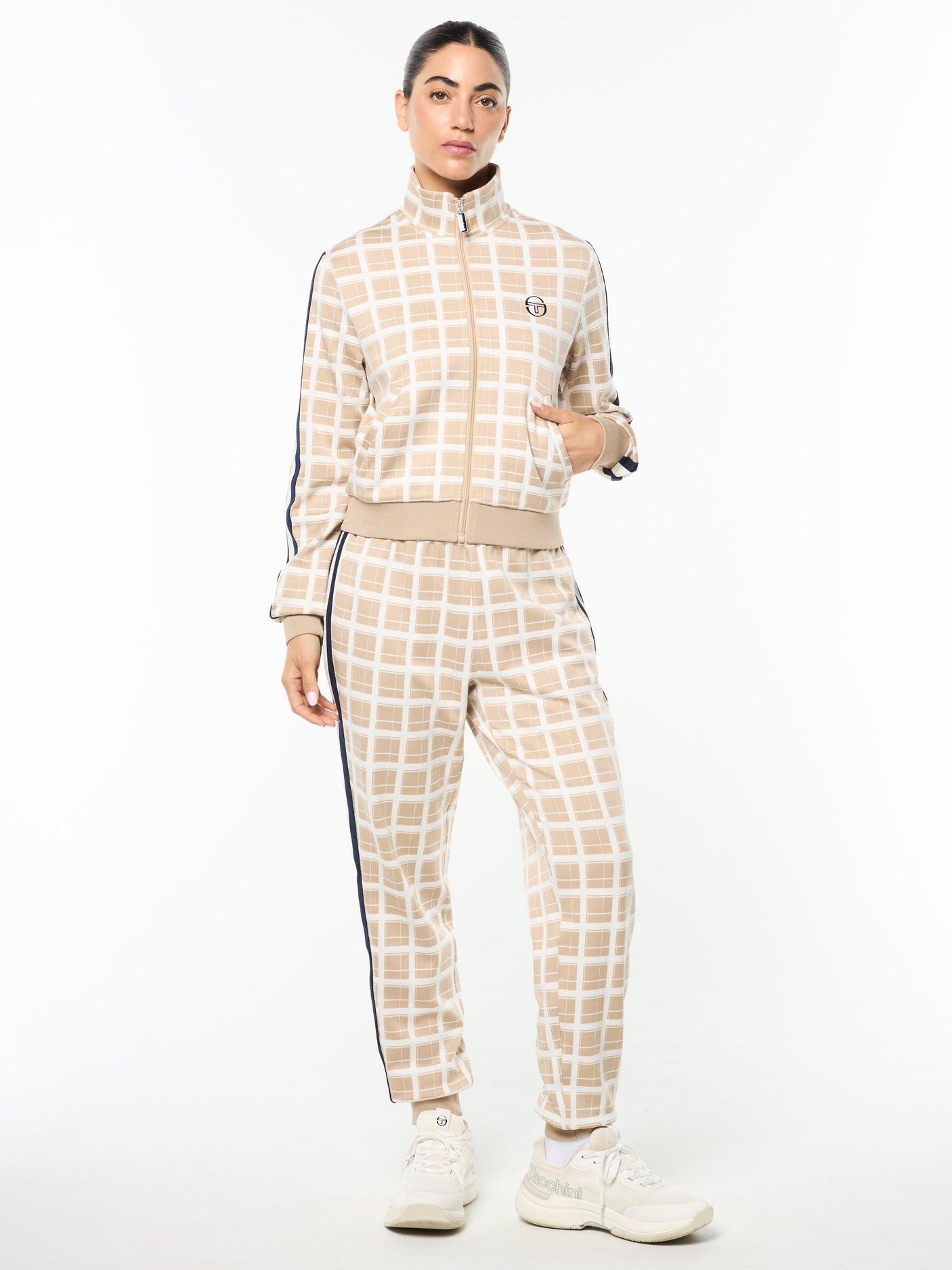 Sergio Tacchini Women's Damarindo Check Track Jacket - Humus