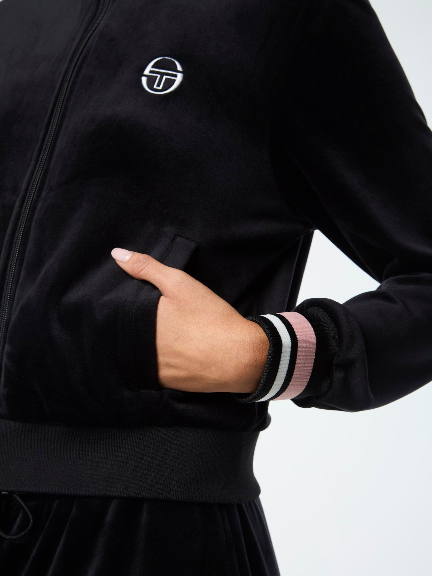 Sergio Tacchini Adele Velour Track Jacket - Black Beauty