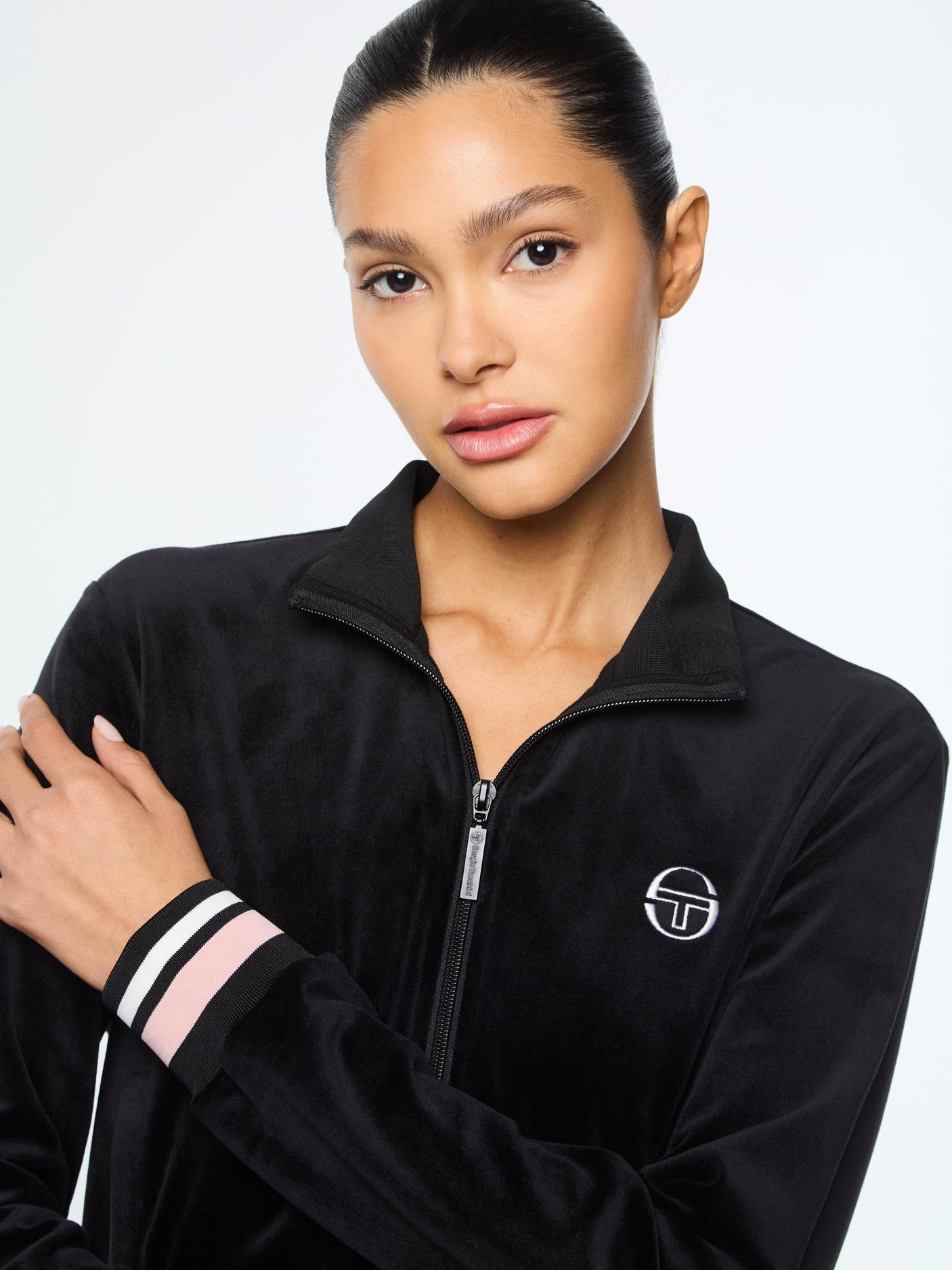 Sergio Tacchini Adele Velour Track Jacket - Black Beauty