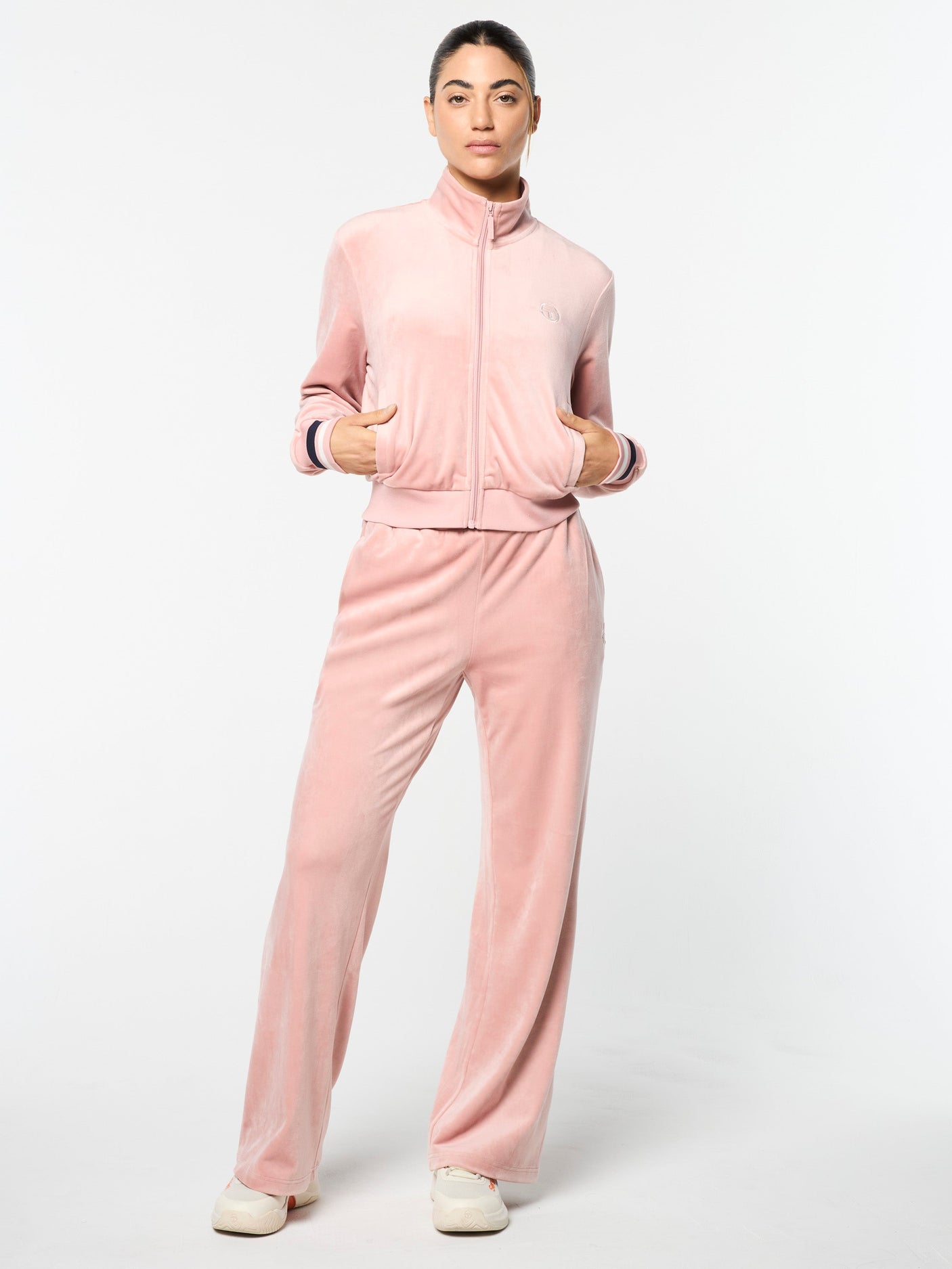 Sergio Tacchini Adele Velour Track Jacket - Pale Mauve