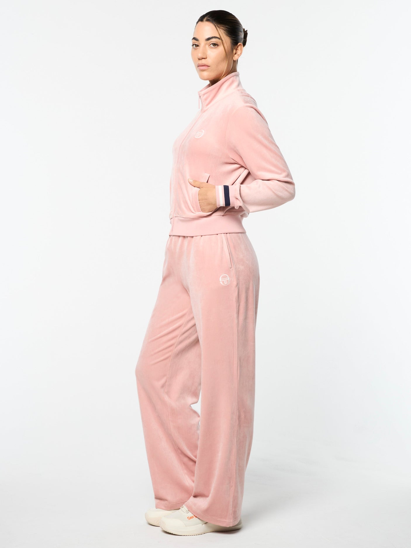 Sergio Tacchini Adele Velour Track Jacket - Pale Mauve