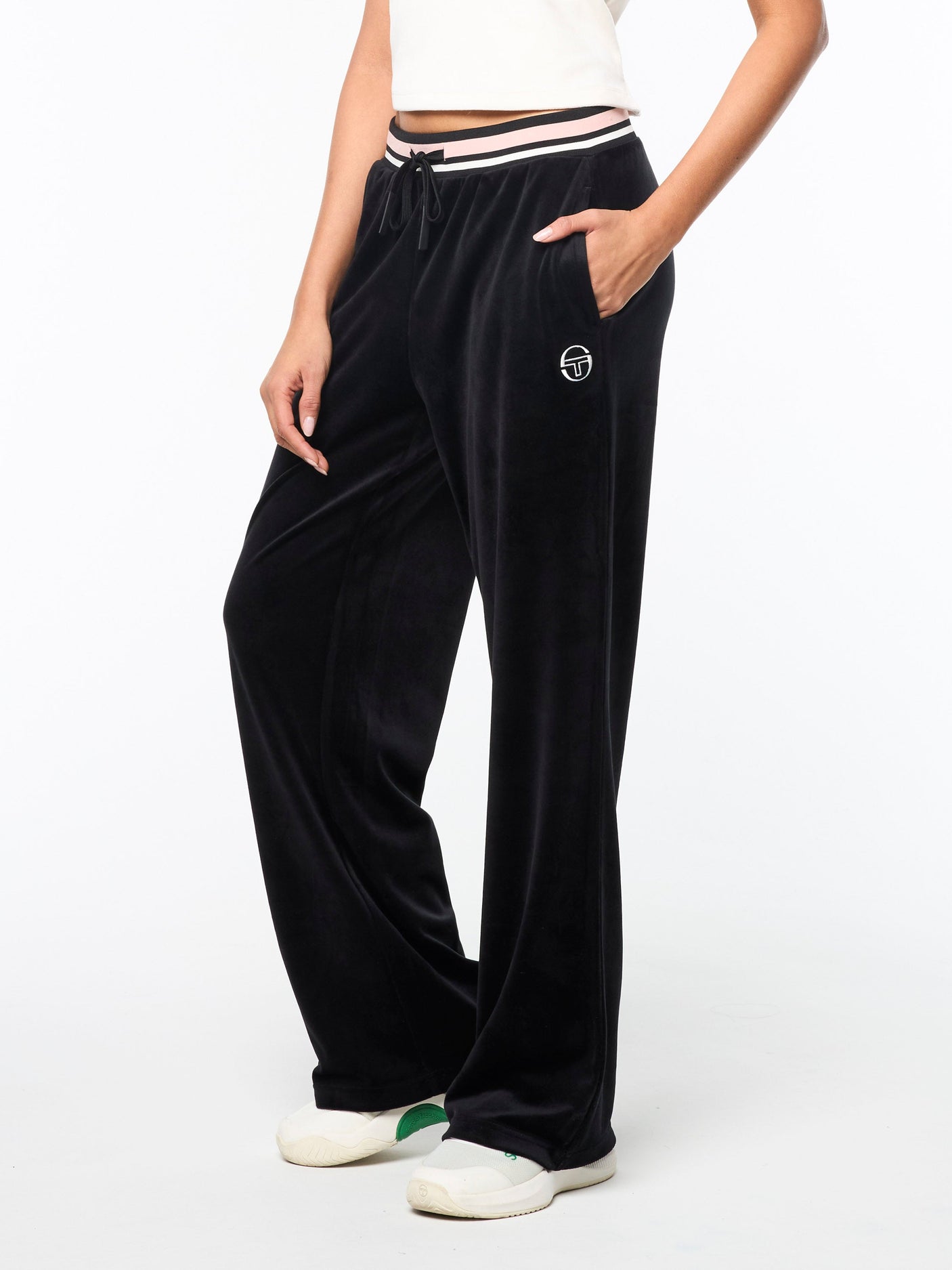 Sergio Tacchini Adele Velour Track Pant - Black Beauty