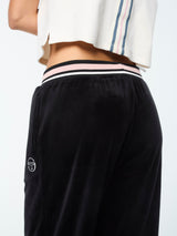 Sergio Tacchini Adele Velour Track Pant - Black Beauty
