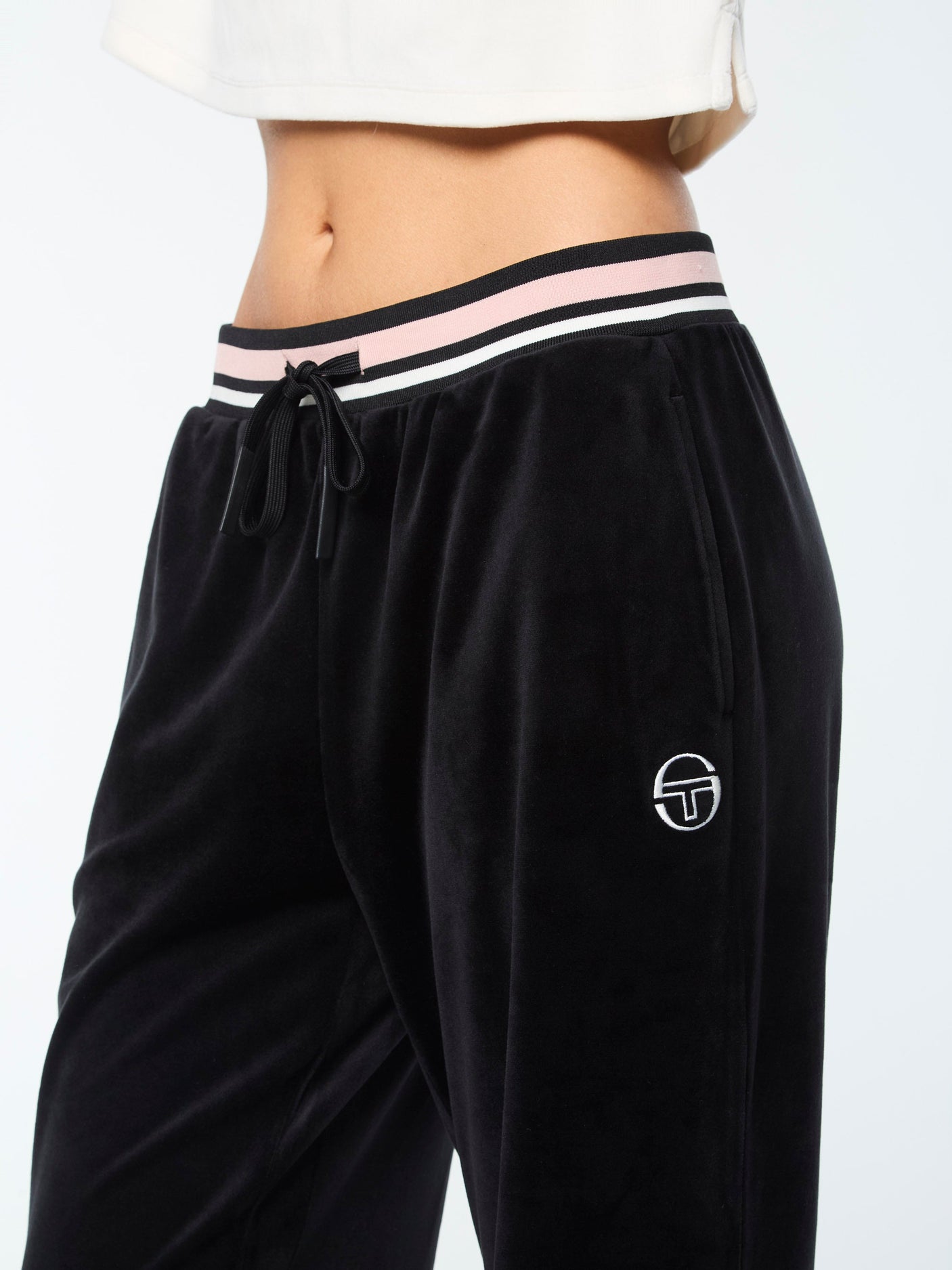 Sergio Tacchini Adele Velour Track Pant - Black Beauty