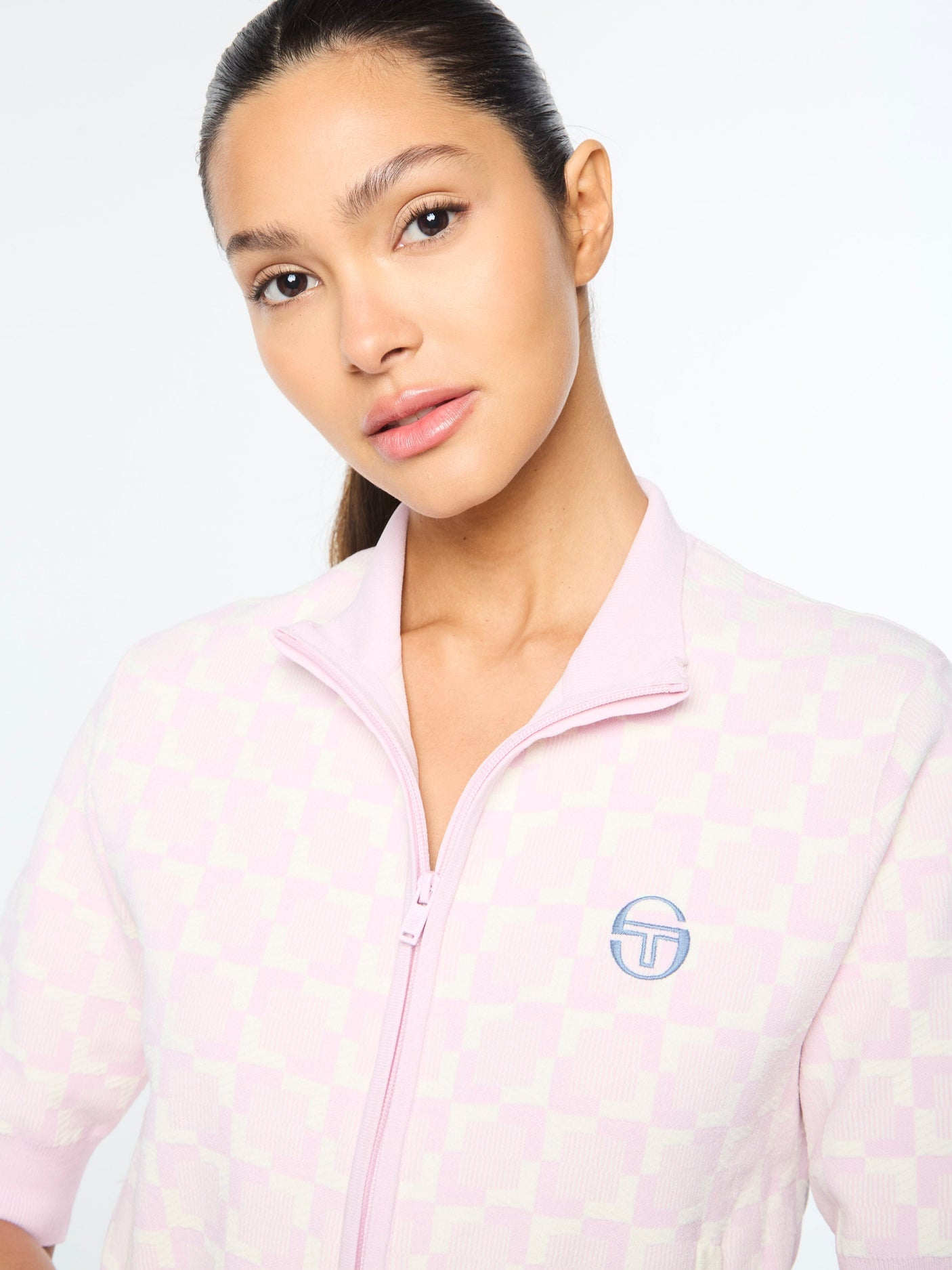 Sergio Tacchini Leila Short Sleeve Track Jacket - Pale Mauve