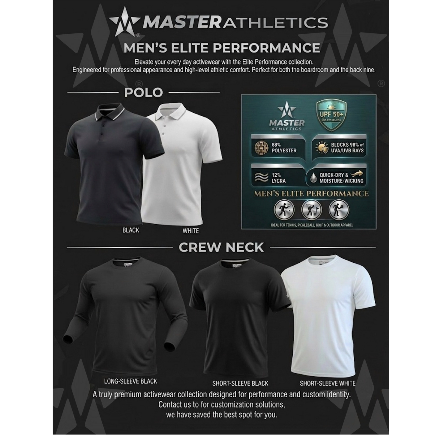 Master Athletics Men's Elite Performance Stretch Polo