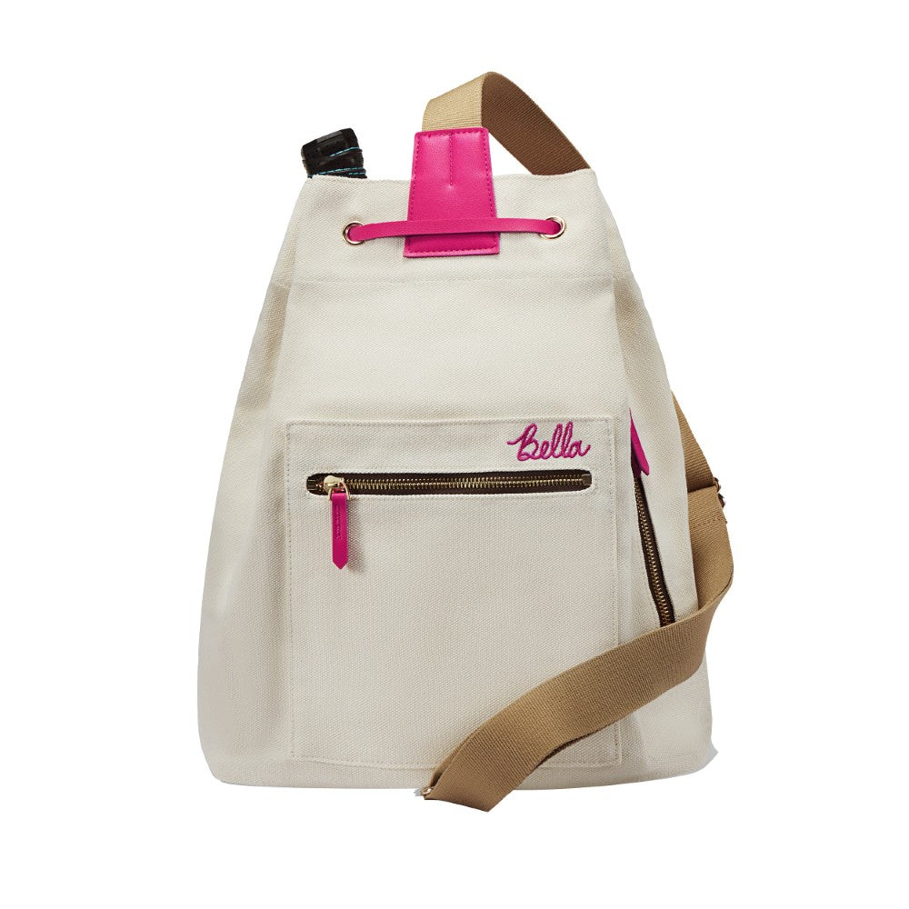 Bolsa con cordón para pickleball Pickleball Bella de color rosa neón