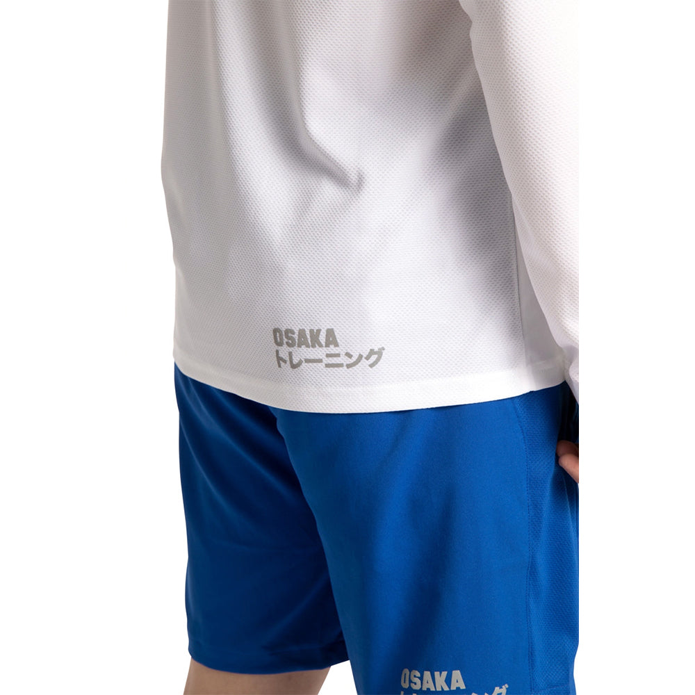 Camiseta de entrenamiento Osaka para hombre, manga larga | Blanca