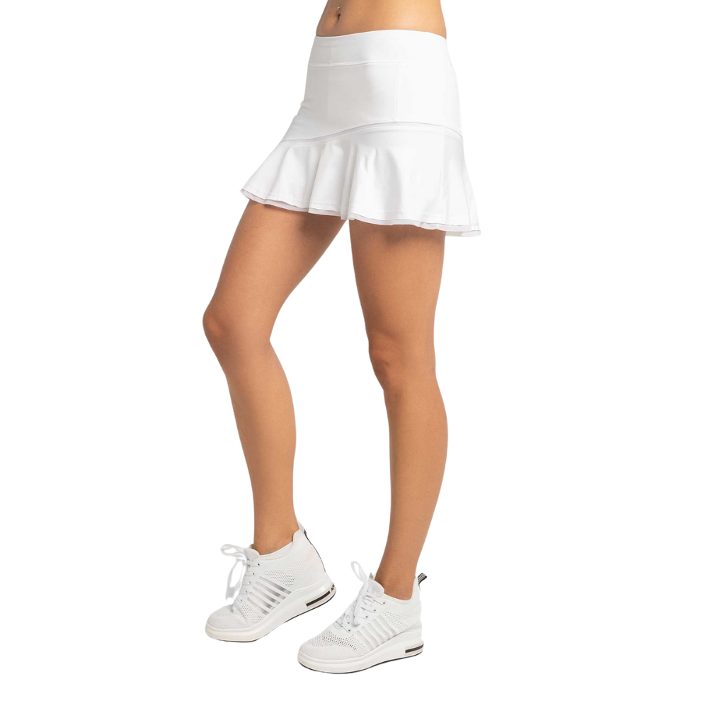 inPhorm NYC Tennis Classic 13 1/2" Flounce Skirt - White
