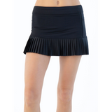 inPhorm NYC Tennis Classic 13 1/2" Pleated Skirt - Black