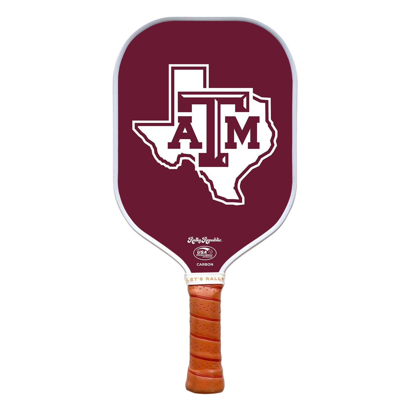 Rally Republic PIckleball Paddle - Texas A&M Aggies Aggie Maroon Logo