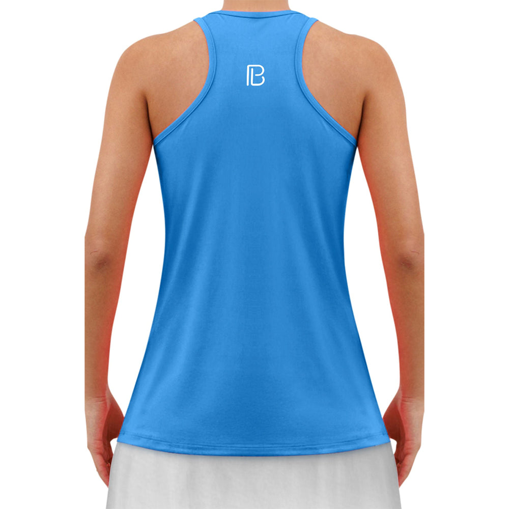 Camiseta de tirantes Picckleball Bella Racerback Azul Eléctrico