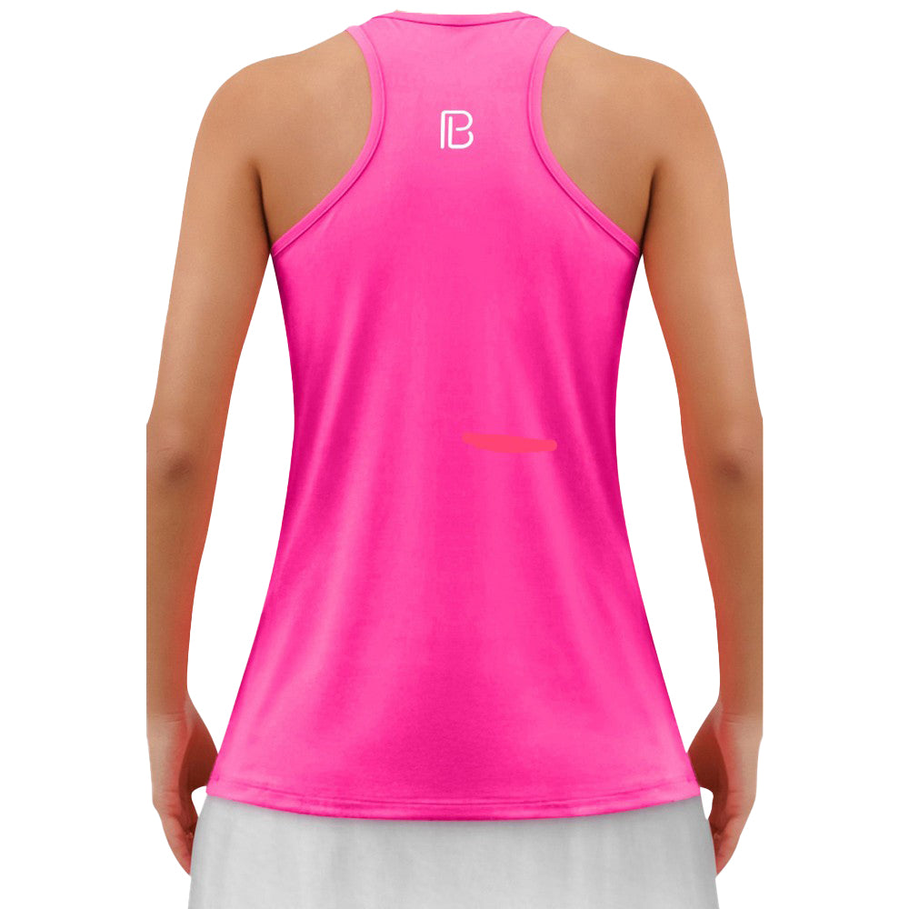 Camiseta Picckleball Bella Racerback Rosa Caliente