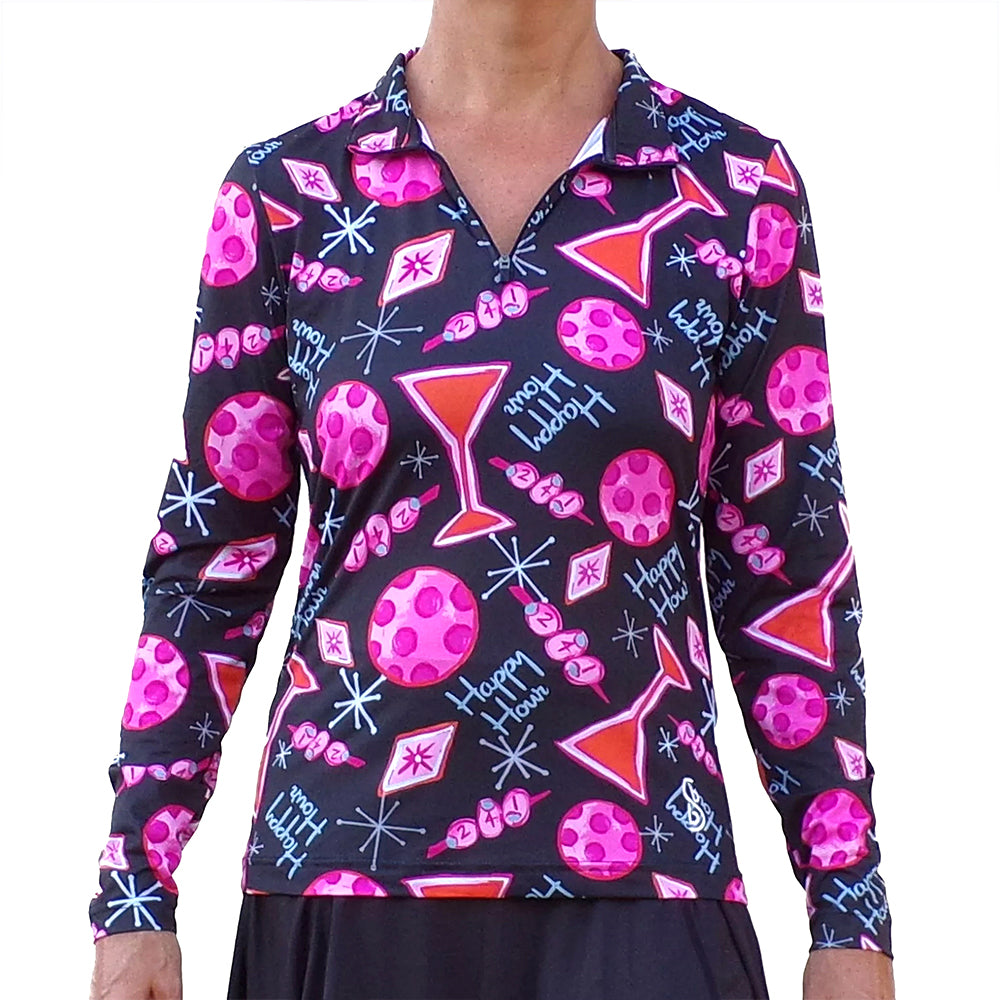 Picckleball Bella 1/4 Zip Manga Larga Martini 2x1 Happy Hour