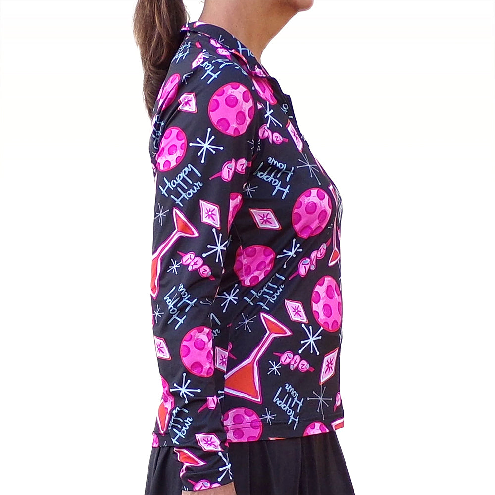Picckleball Bella 1/4 Zip Manga Larga Martini 2x1 Happy Hour