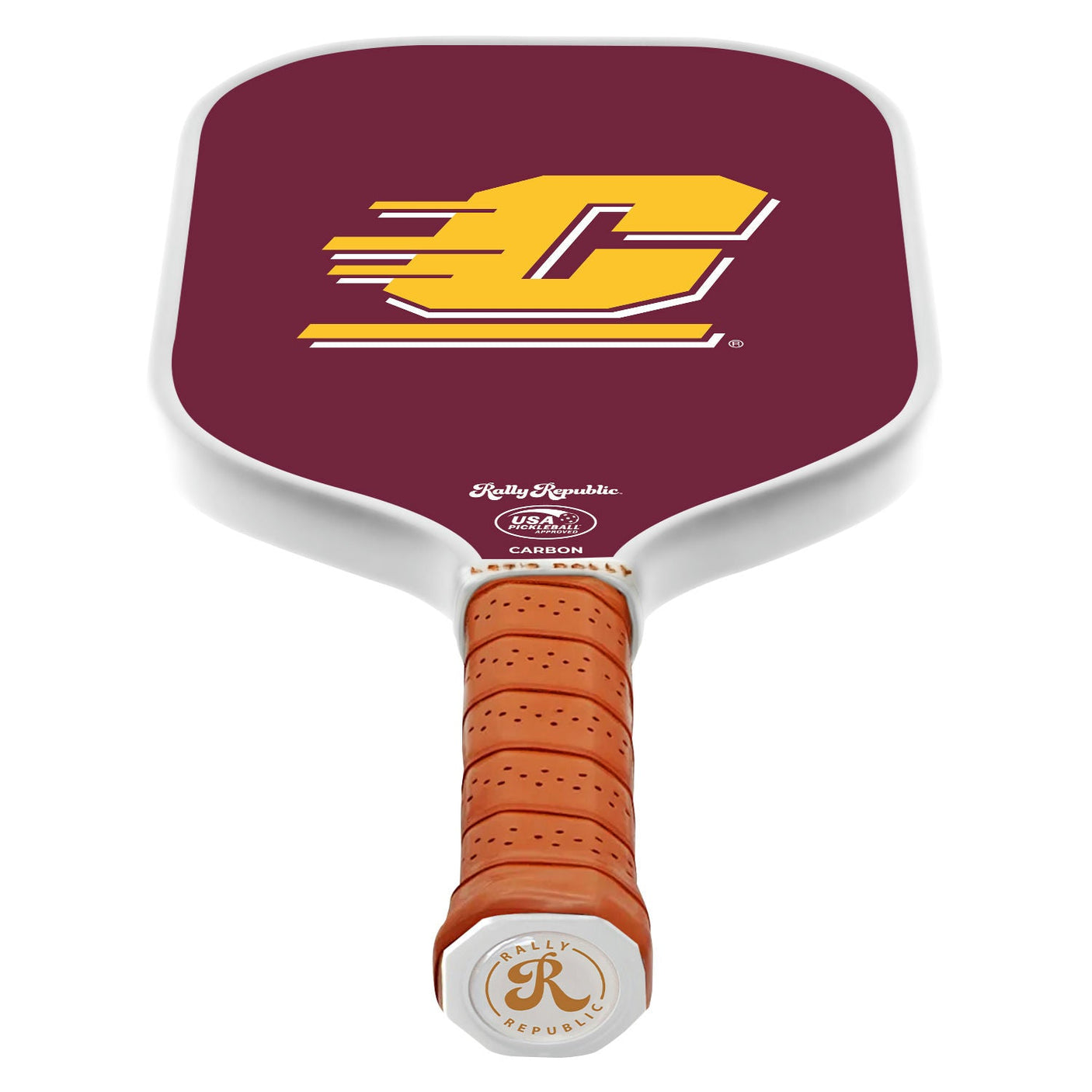 Rally Republic PIckleball Paddle - Central Michigan Chippewas CMU Maroon Action C Mark