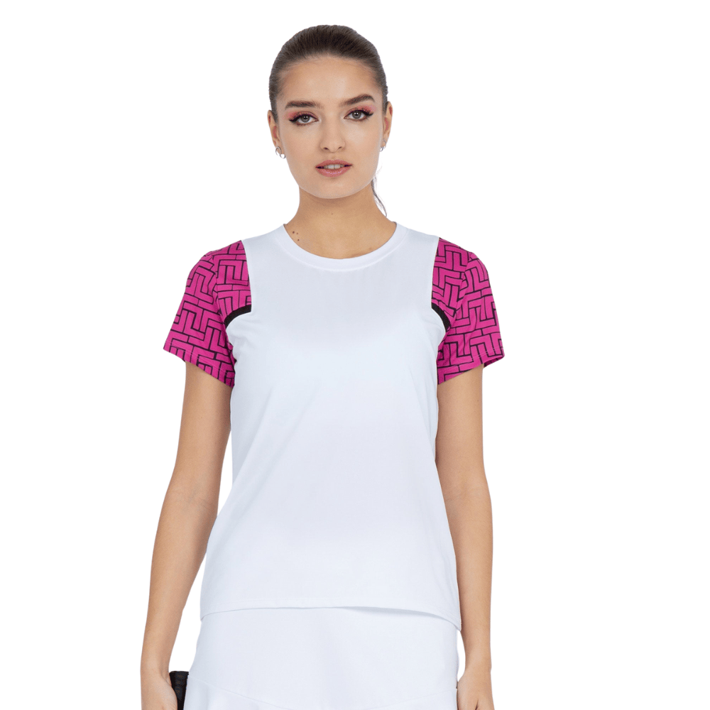 inPhorm NYC Colorblock Active Sofia Short Sleeve Crew Neck - Raspberry Pink