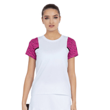 inPhorm NYC Colorblock Active Sofia Short Sleeve Crew Neck - Raspberry Pink