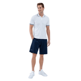 inPhorm NYC Performance Men's Classic Tennis Rib Collar Polo - White/Midnight