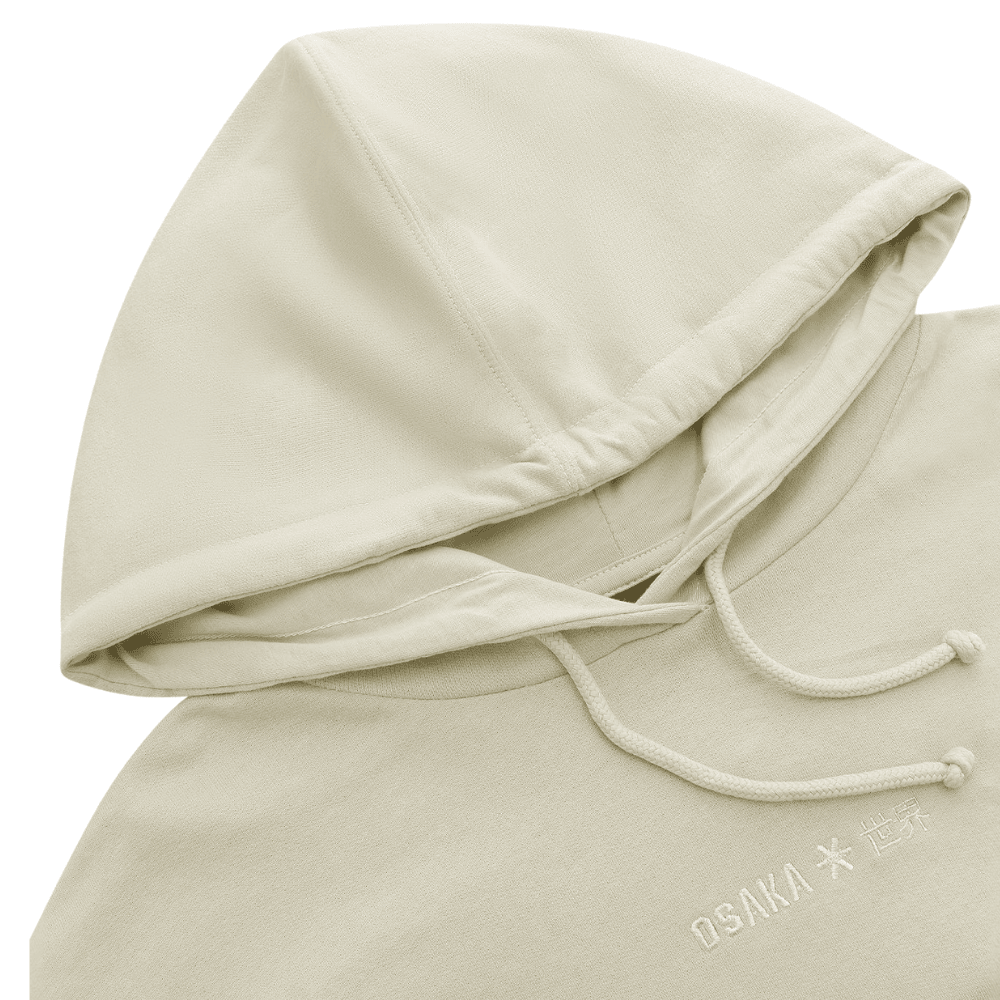 Osaka Women Cropped Hoodie - Logo | Warm Grey