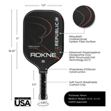 Rokne Pickleball Paddle Republic 2.16 - Unidirectional Carbon Fiber