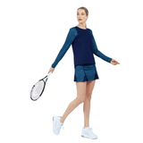 inPhorm NYC Colorblock Active Sofia Long Sleeve Crew Neck - Ink/Ink Tessel