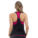inPhorm NYC Aubrey Double Layer Athleisure Tank - Fuchsia/Black