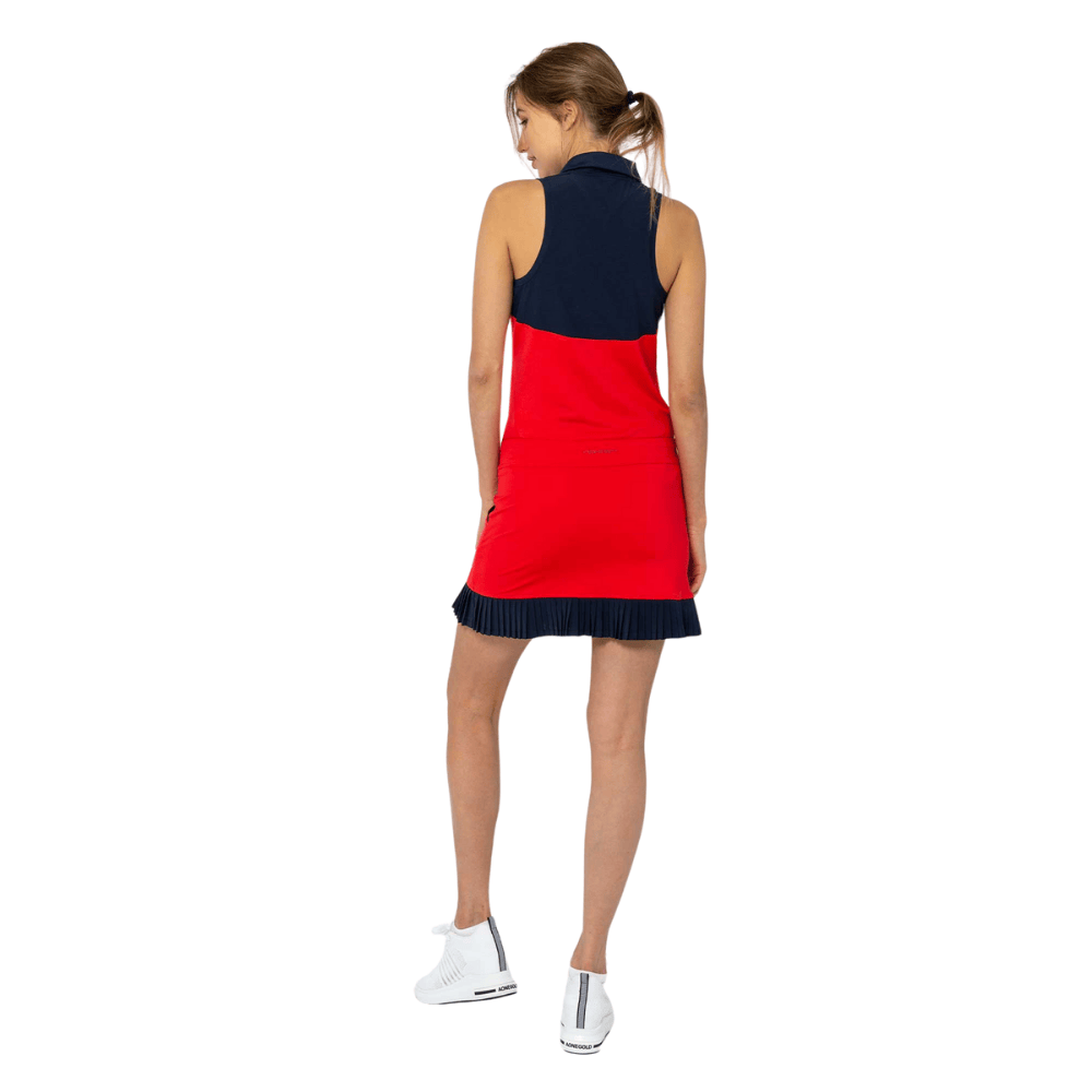 inPhorm NYC Kai 17" Pleated Skirt - Poppy/Midnight