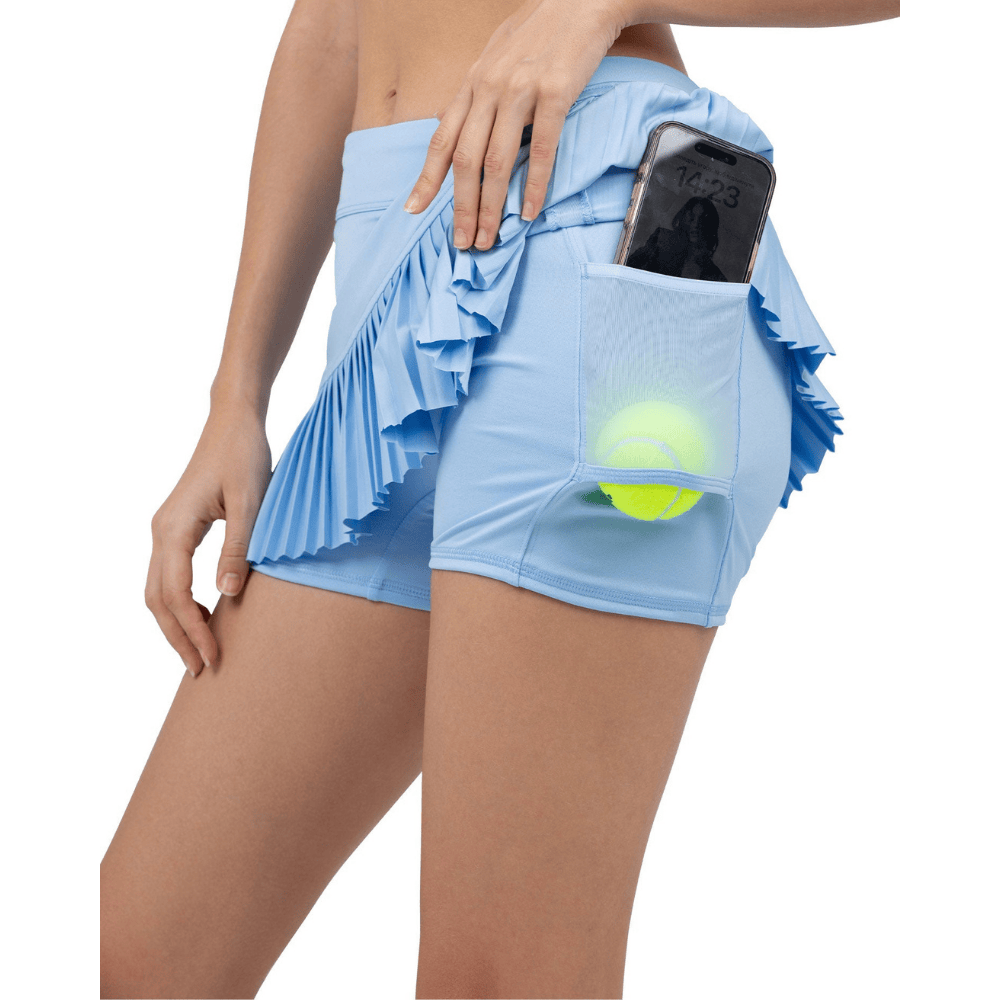 inPhorm NYC inPhorm 13 1/2" Classic Pleated Skirt - Bluebell
