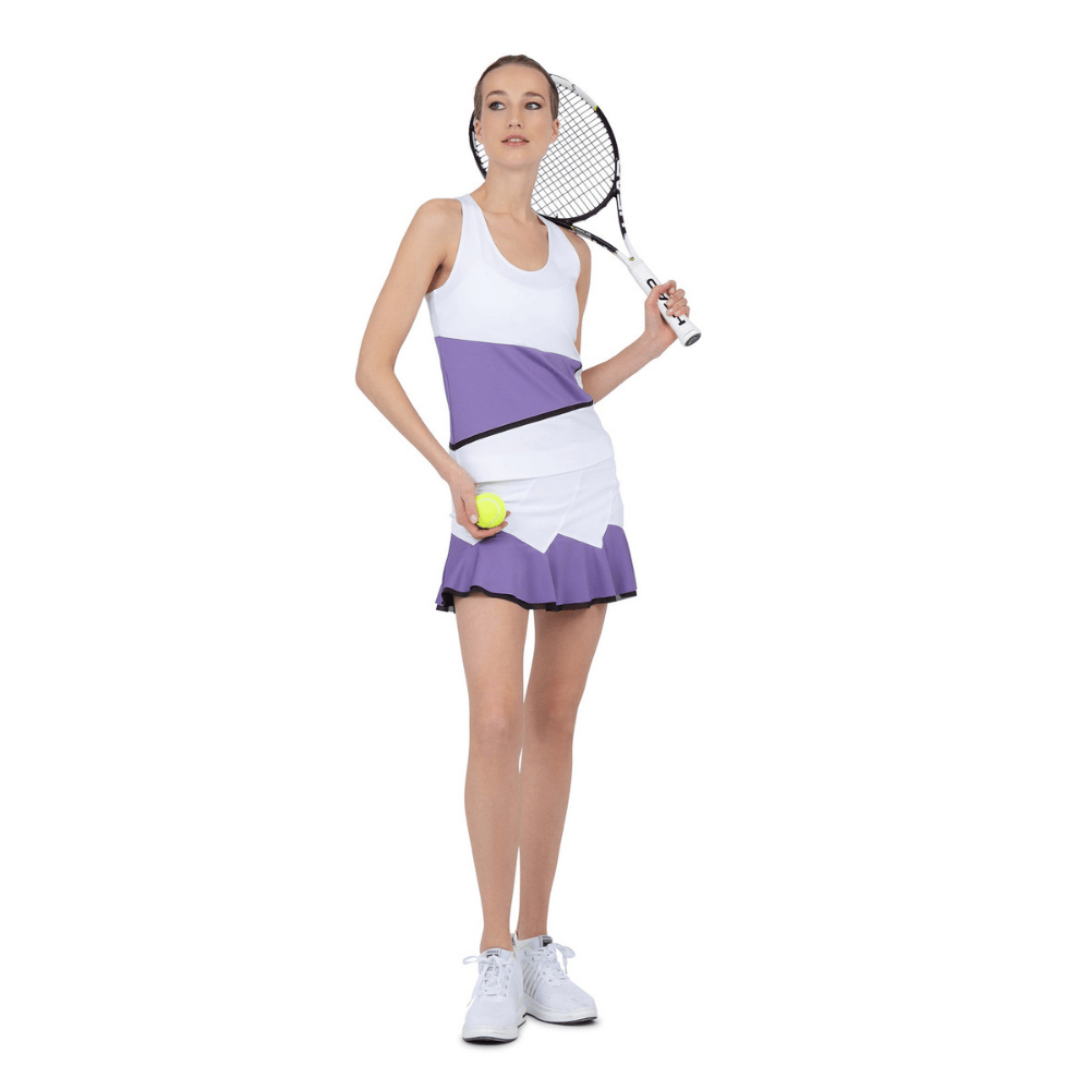 inPhorm NYC Baseline Tank - White/Lavender Combo