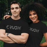 Crush Sports Unisex Camo Grey Logo Black Short Sleeved T-Shirt
