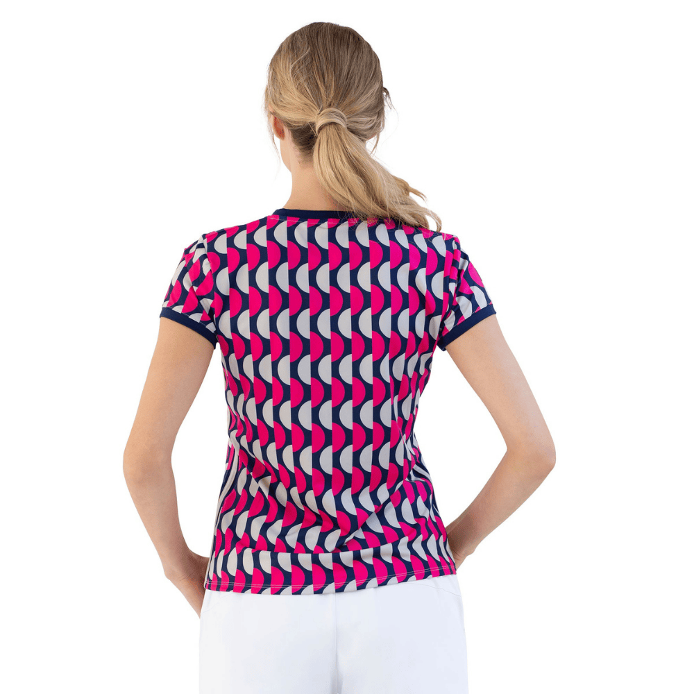 inPhorm NYC Sustainble Harper Short Sleeve Crew Neck - Geo Print