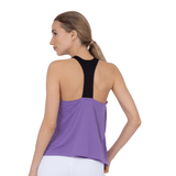 inPhorm NYC Double-Layered "T" Racer Back Camila Tank - Lavender/Black