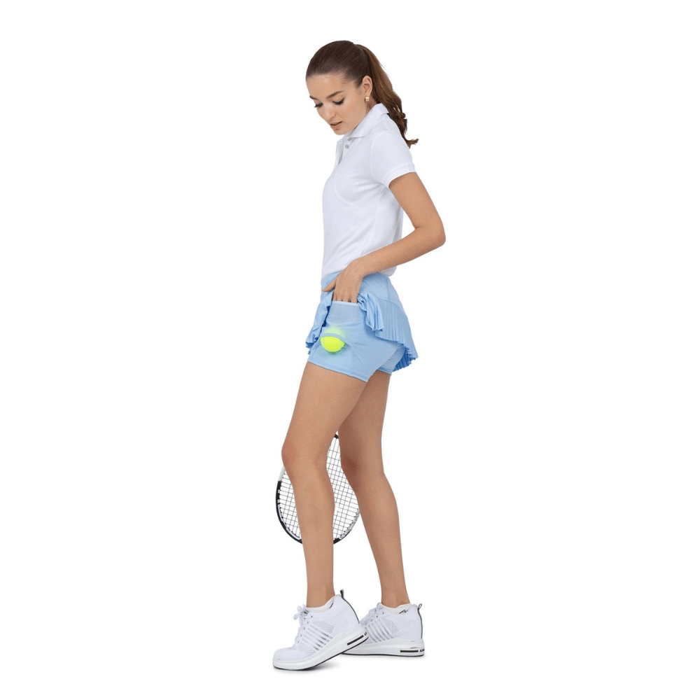 inPhorm NYC inPhorm 13 1/2" Classic Pleated Skirt - Bluebell