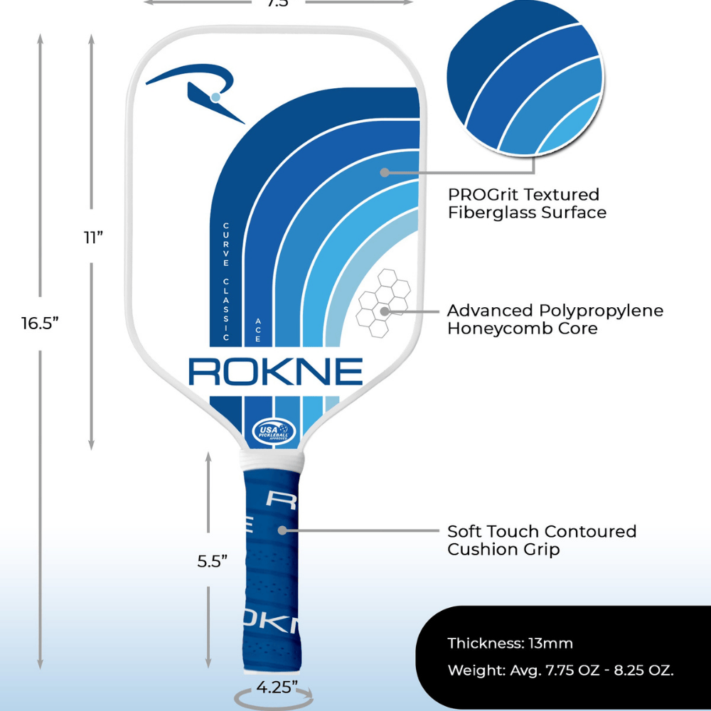 Rokne Picklball Paddle Curve Classic Ace