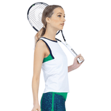 inPhorm NYC Harper Performance Tank - White/Ivy Combo